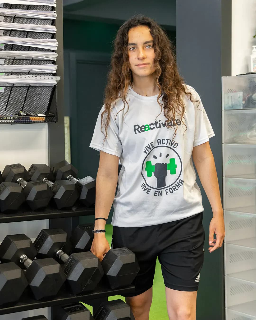 Celia en Reactívate Bilbao junto al equipamiento